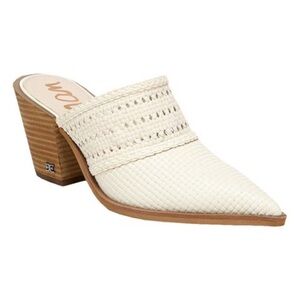 NWT Sam Edelman Lilliana Woven Cream Mules